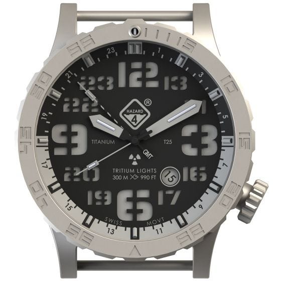 Hazard 4 Heavy Water Diver Titanium Tritium-ur - Blacktie Hvid GMT Green/Yellow