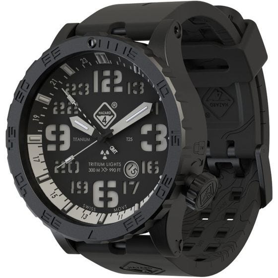 Hazard 4 Heavy Water Diver Titanium Tritium-ur - Nightwatch Hvid GMT Blå/Rød