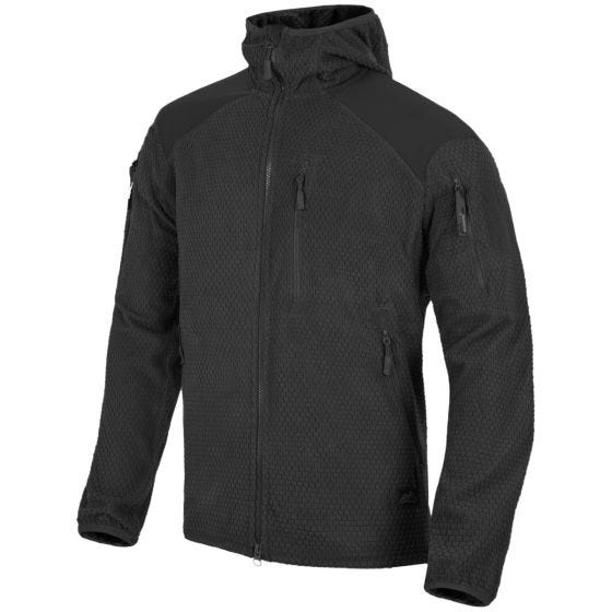 Helikon Alpha Jakke med Hætte Grid-fleece - Sort