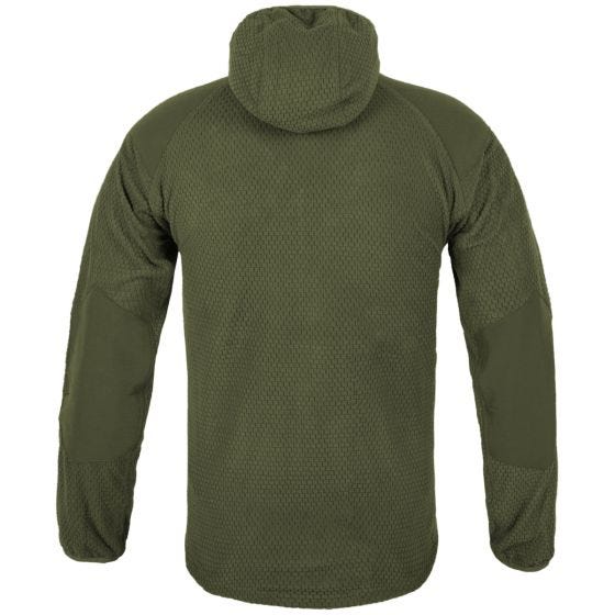 Helikon Alpha Jakke med Hætte Grid-fleece - Olive Green