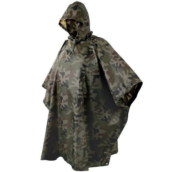 Helikon Vandtæt Poncho Ripstop - Polish Woodland