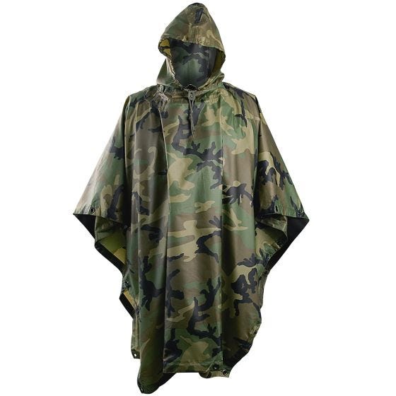 Helikon Vandtæt Poncho Ripstop - Woodland