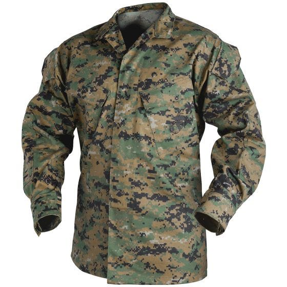 Helikon USMC Skjorte Polybomuldstwill - Digital Woodland
