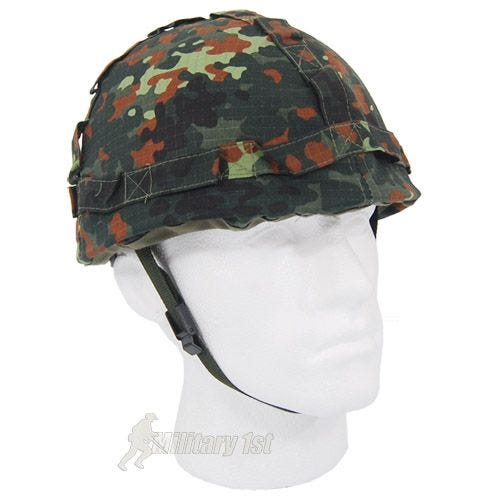 MFH Plastikhjelm med Etui med Klud - Flecktarn