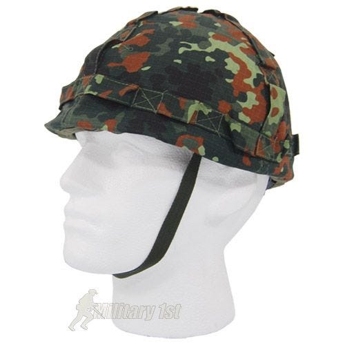 MFH Plastikhjelm med Etui med Klud - Flecktarn