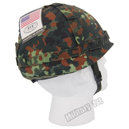 MFH Plastikhjelm med Etui med Klud - Flecktarn