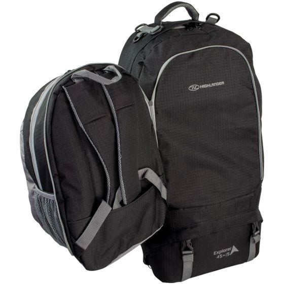 Highlander X-plorer Ryg-etui 45 + 15 L - Sort