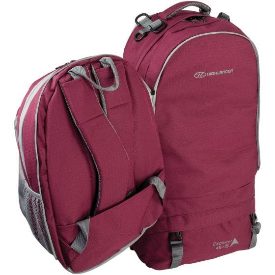Highlander X-plorer Ryg-etui 45 + 15 L - Raspberry