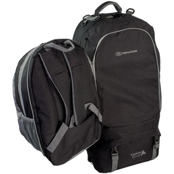 Highlander X-plorer Ryg-etui 60 + 20 L - Sort