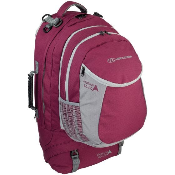 Highlander X-plorer Ryg-etui 60 + 20 L - Raspberry