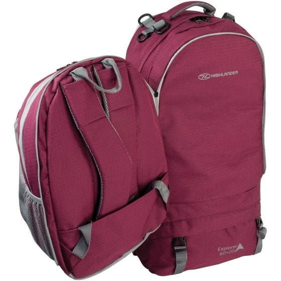 Highlander X-plorer Ryg-etui 60 + 20 L - Raspberry