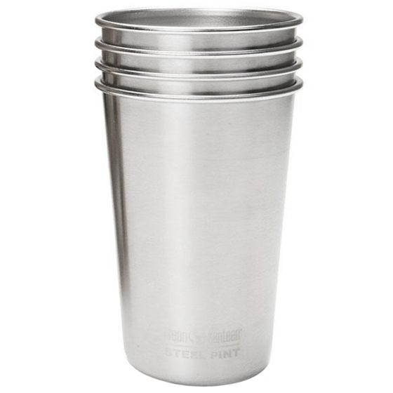 Klean Kanteen Kopper med En Pint 4-pak 473 ml - Brushed Stainless