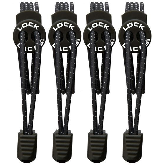 Lock Laces Elastic No Tie Snørebånd 2 Pak Sort