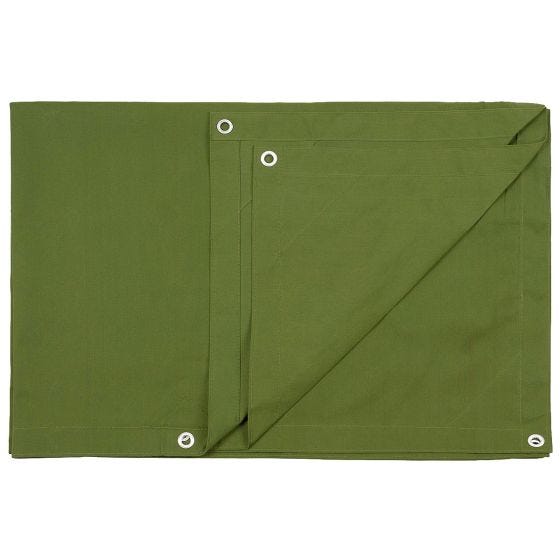 MFH Canvas Presenning Metal Eyelets 183x244cm - Olivenfarvet