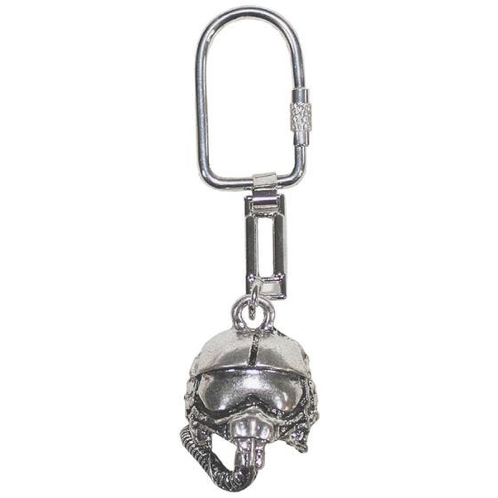 MFH Pilot Helmet Nøglering - Silver