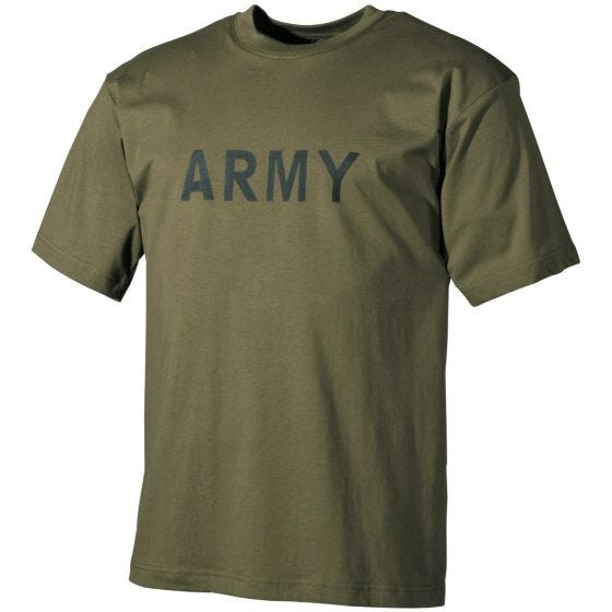 MFH T-shirt med Militærprint - Olivenfarvet