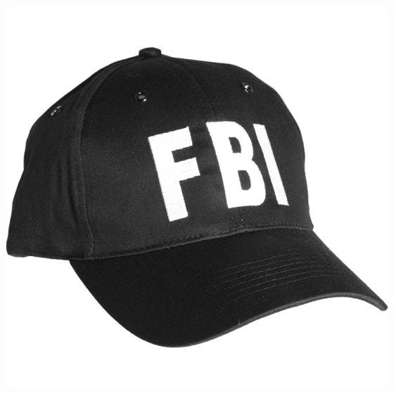 Mil-Tec FBI Baseball-kasket med Plastikbånd - Sort