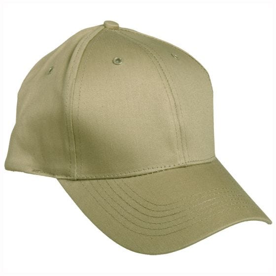 Mil-Tec Baseball-kasket med Plastikbånd - Khaki