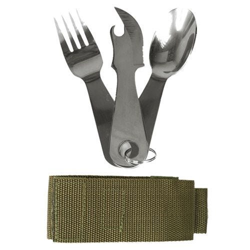 Mil-Tec Bestiksæt med Pung Rustfrit Stål