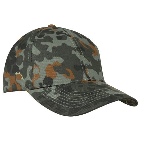 Mil-Tec Baseball-kasket med Plastikbånd - Flecktarn