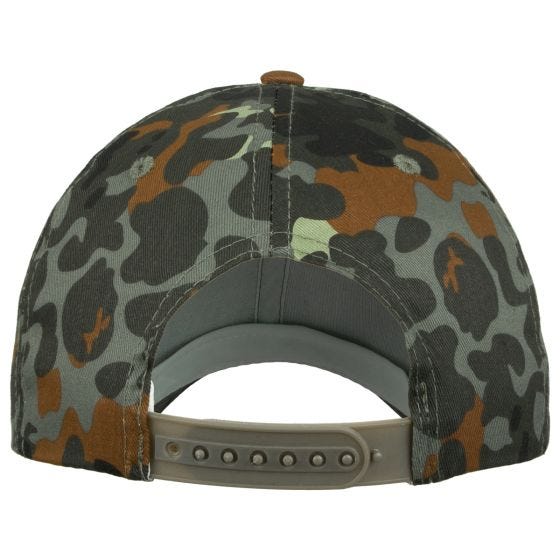 Mil-Tec Baseball-kasket med Plastikbånd - Flecktarn
