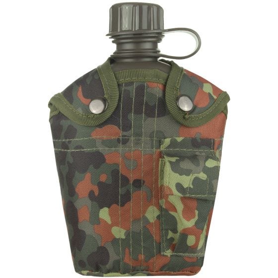Mil-Tec Kantine med Etui 1 Liter - Flecktarn