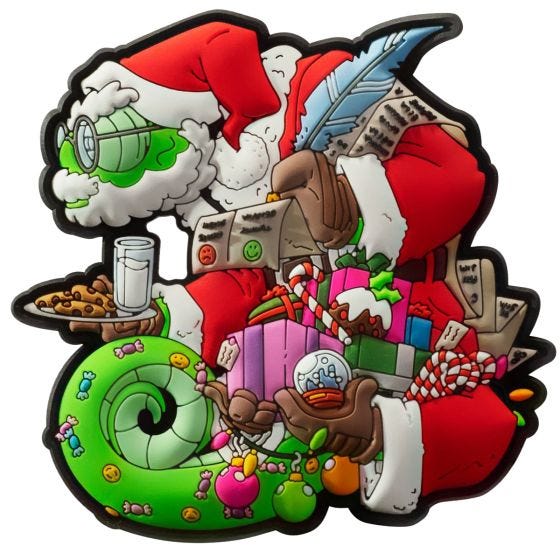 Patchlab Chameleon Christmas Mærke - Rød/Green