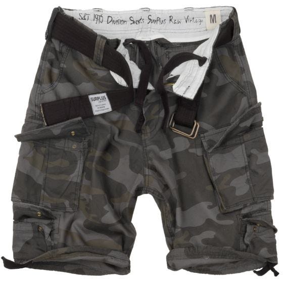 Surplus Division Shorts - Black Camo