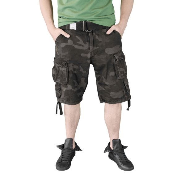 Surplus Division Shorts - Black Camo