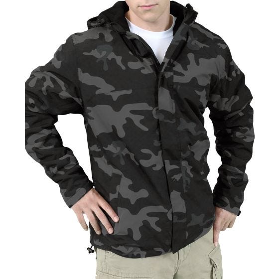 Surplus Vindstopperjakke med Lynlås - Black Camo