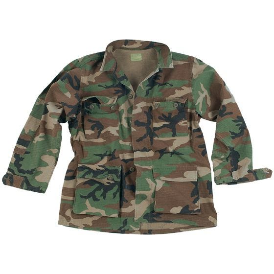 Teesar BDU Shirt Ripstop Prewashed Woodland