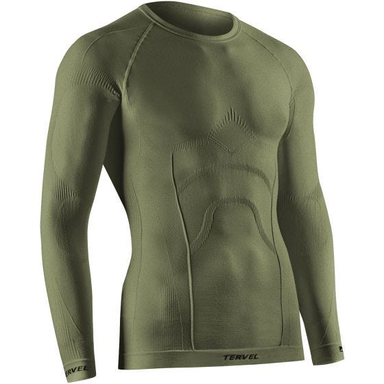 Tervel Comfortline Langærmet Skjorte - Military