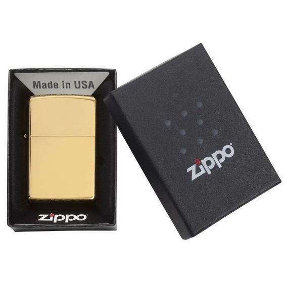 Zippo High Polish Brass Lighter - High Polish Brass